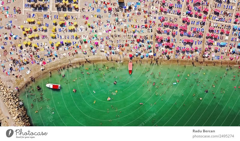 Aerial View Of People Relaxing On Beach At The Black Sea Lifestyle Exotic Vacation & Travel Adventure Far-off places Freedom Summer Summer vacation Sunbathing