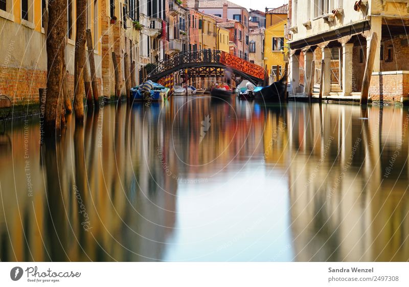 Venice IV Vacation & Travel Tourism Trip City trip Channel Waterway Town Port City Tourist Attraction Bridge Gondola (Boat) Looking Italy Long exposure