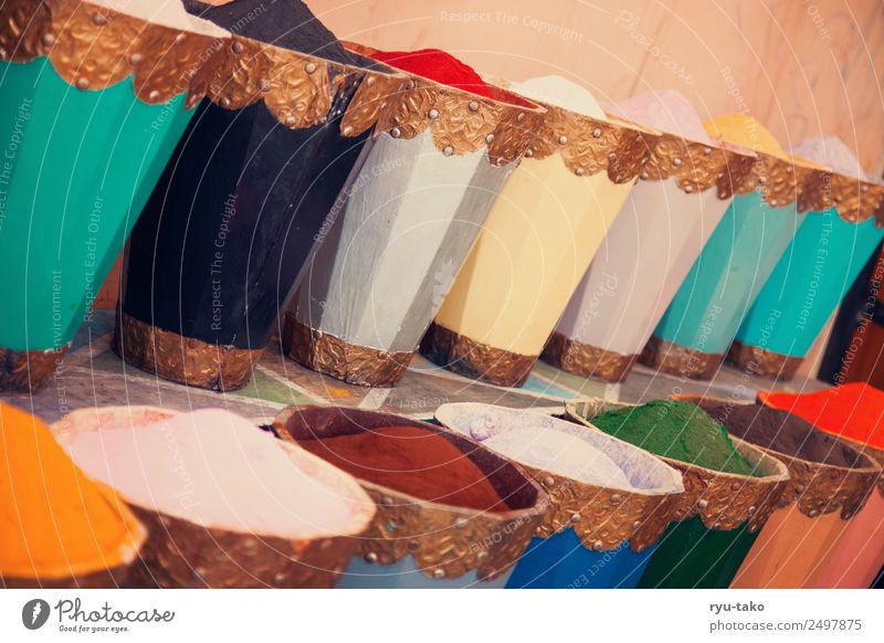 ColoursColoursColours Marrakesh Morocco Beautiful Warmth Multicoloured Markets color pigments Containers and vessels Near and Middle East Colour photo