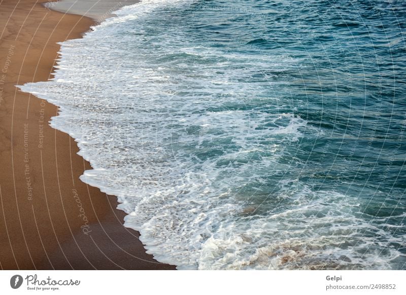 Foamed blue waves Relaxation Vacation & Travel Tourism Summer Sun Beach Ocean Nature Sand Horizon Weather Coast Glittering Hot Wet Natural Blue Yellow White