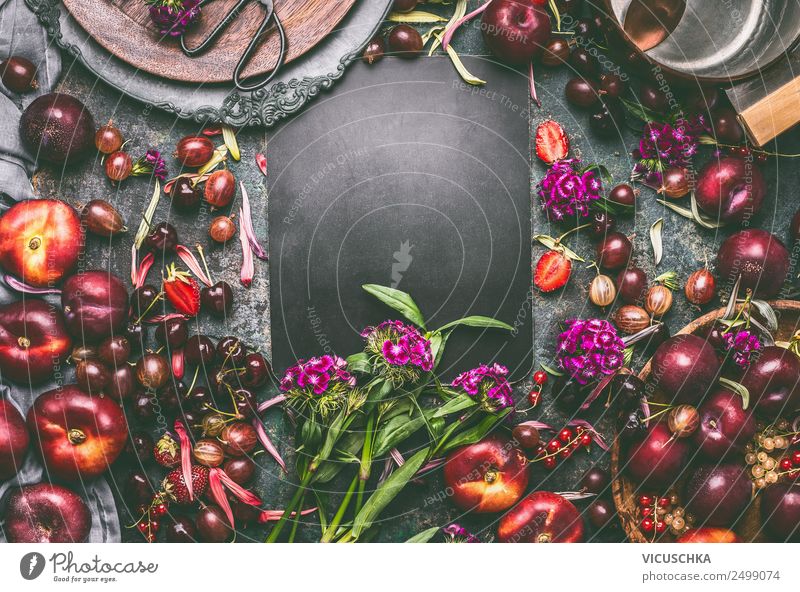 Summer fruit and berries on the table Food Fruit Nutrition Organic produce Crockery Style Design Healthy Healthy Eating Life Living or residing Table Kitchen