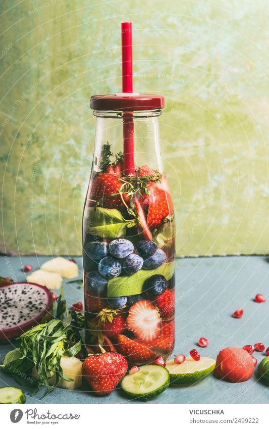 Add taste to water Food Fruit Nutrition Organic produce Vegetarian diet Diet Beverage Cold drink Drinking water Juice Bottle Style Design Healthy Healthy Eating