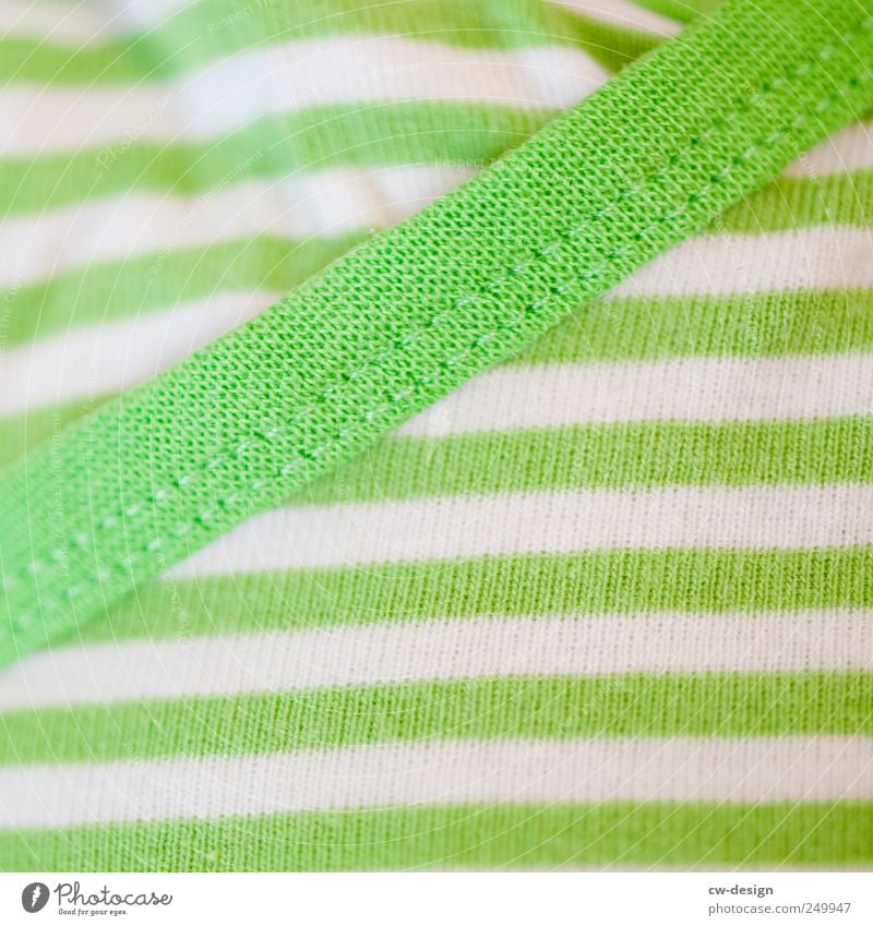 CROSS-STRIPS MAKE THICK Elegant Style Clothing T-shirt Sweater Line Stripe Friendliness Bright Hip & trendy Juicy Crazy Green White Colour Stitching Fresh