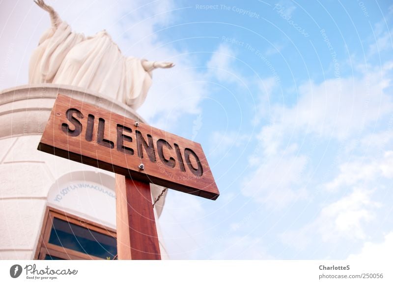 silencio Fingers Sculpture Culture Sky Clouds Santiago de Chile Landmark Stone Wood Observe Protection To console Signs and labeling Calm Virgin Chapel