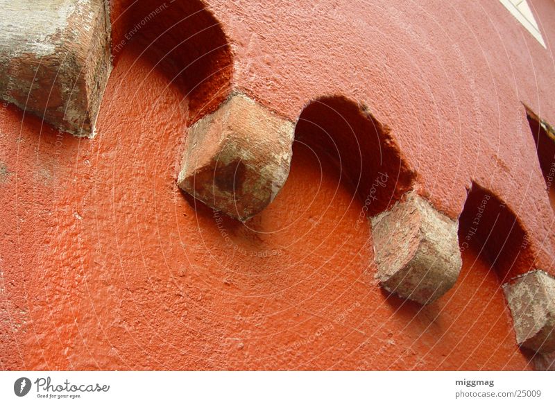 in Heidelberg Red Facade Wall (building) House (Residential Structure) Robust Manmade structures Stability Historic Architecture Column Stone Old Past Old town