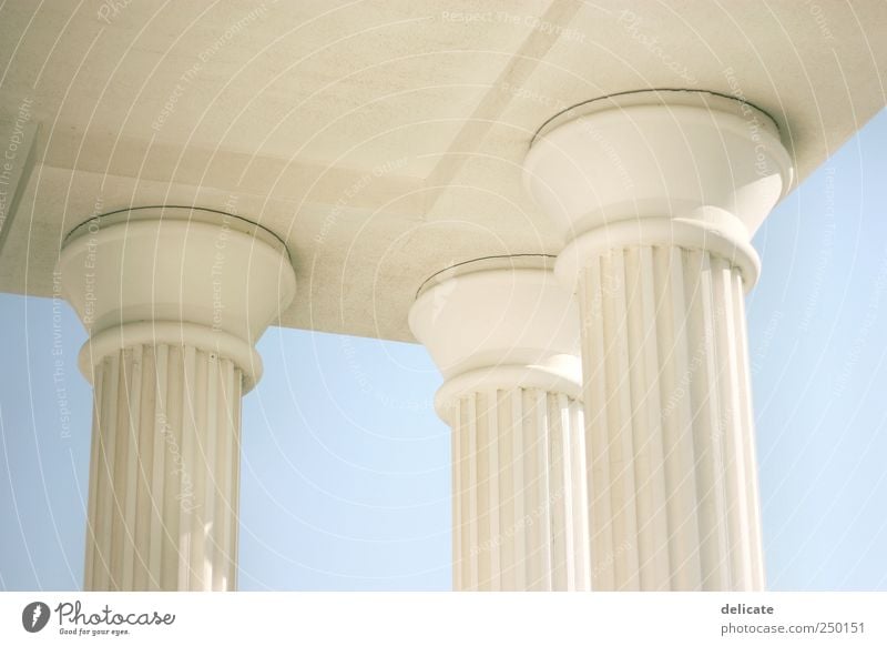 columns Sky Manmade structures Building Architecture Column Capital of a pillar Roman architecture Blue White Turkey Hotel column order Blue sky Colour photo