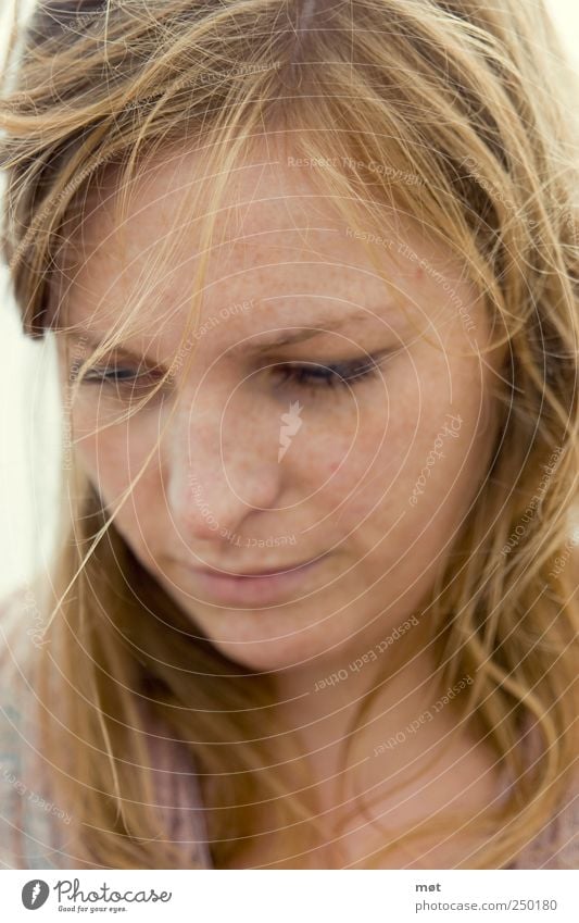 choices Feminine Adults Face 1 Human being 18 - 30 years Youth (Young adults) Red-haired Natural Young woman Meditative Downward Colour photo Exterior shot Day