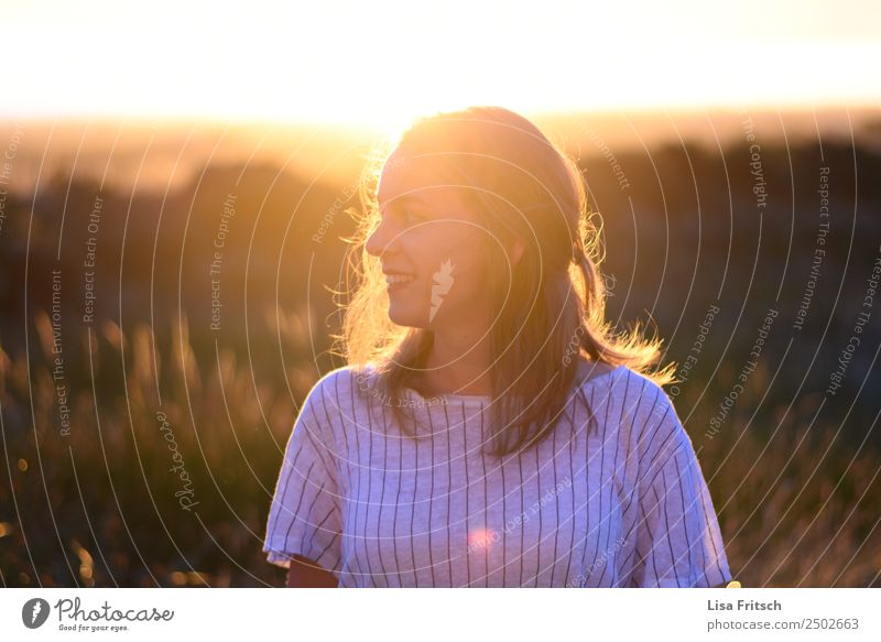 woman, sunset, bushes Vacation & Travel Young woman Youth (Young adults) 1 Human being 18 - 30 years Adults Sunrise Sunset Beautiful weather Bushes Blonde