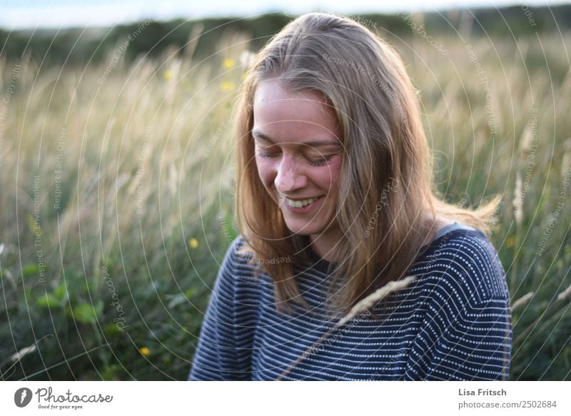 Laughing young woman surrounded by bushes. Vacation & Travel Summer vacation Young woman Youth (Young adults) 1 Human being 18 - 30 years Adults Environment