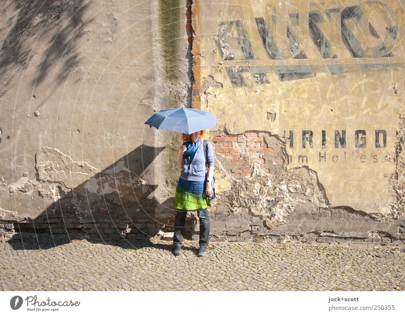 automatic good mood Style 45 - 60 years Typography Kreuzberg Wall (barrier) Pedestrian Lanes & trails Clothing Characters Stand Old Happy Positive Past