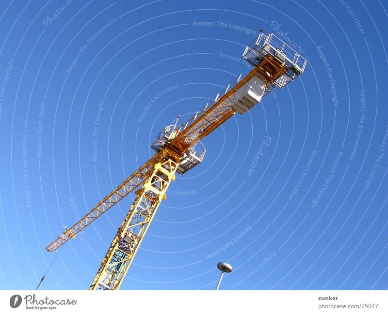 another crane Lamp Yellow Air Aviation clan Sky Beautiful weather Blue Above