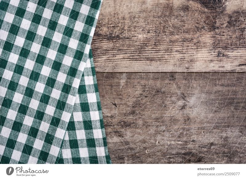 Tablecloth Cloth Green White Kitchen sink Background picture Texture of wood Copy Space Empty Abstract Colour photo Studio shot Deserted Copy Space right