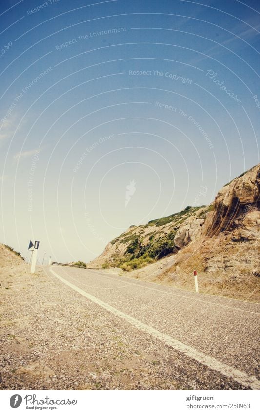 let's leave it all behind Nature Plant Sky Beautiful weather Transport Traffic infrastructure Road traffic Motoring Lanes & trails Driving Sardinia Italy Street