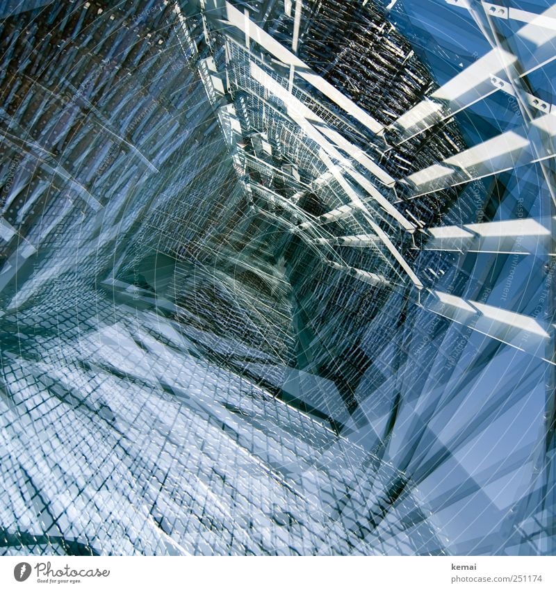 [CHAMANSÜLZ 2011] The Tower of Towers Manmade structures Lookout tower Tourist Attraction Steel Exceptional Tall Crazy Many Blue Double exposure Prop Grating