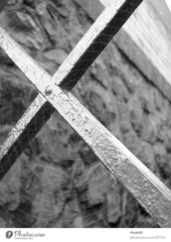 cross Wall (building) Light Rhine Grating Historic Macro (Extreme close-up) Close-up Metal Mixture Black & white photo Stone Gate Door