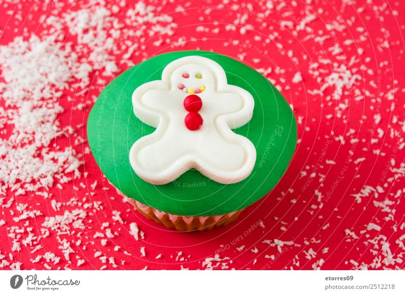 Christmas cupcake Food Food photograph Dish Baked goods Cake Dessert Healthy Eating Decoration Feasts & Celebrations Christmas & Advent Ornament Sweet Candy