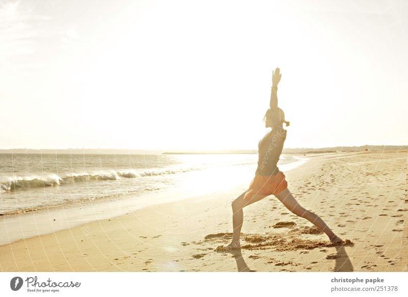 Warriors on the beach Wellness Life Harmonious Well-being Contentment Relaxation Meditation Vacation & Travel Summer Summer vacation Beach Ocean Waves Yoga