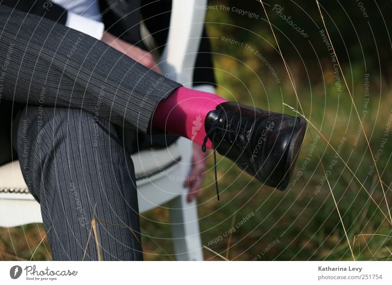 Mr. Red Sock Lifestyle Elegant Style Beautiful Human being Masculine Man Adults Couple Legs Feet 1 Sit Pink Black Esthetic Contentment Advice Relaxation