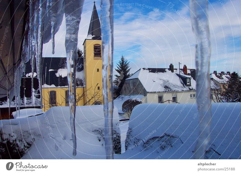 Snow and ice formations Icicle Winter Cold Roof Religion and faith