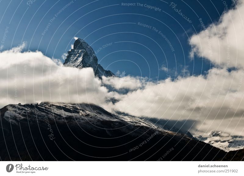 Matterhorn!! Vacation & Travel Mountain Hiking Nature Landscape Sky Clouds Alps Peak Snowcapped peak Switzerland Zermatt Panorama (View)