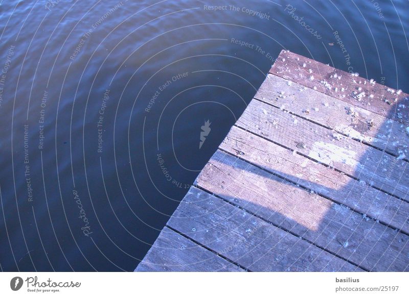 jetty at the lake Footbridge Lake Wood Pond Summer Water Blue Sun Corner