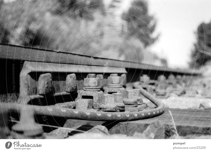 side track Railroad tracks Transport Gravel