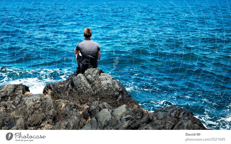 sea noise Lifestyle Vacation & Travel Tourism Adventure Far-off places Freedom Summer Summer vacation Ocean Island Waves Human being Masculine Young man