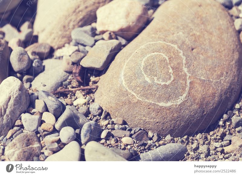 Stone with drawing Life Draw Dream Bravery Self-confident Optimism Success Power Willpower Together Patient Calm Movement Surrealism Colour photo Subdued colour