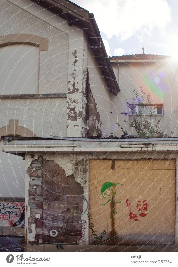 playground House (Residential Structure) Industrial plant Wall (barrier) Wall (building) Facade Old Garage Colour photo Exterior shot Deserted Day Sunlight