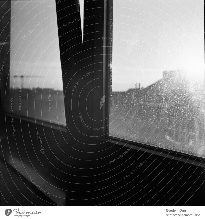 Munich. Town Downtown House (Residential Structure) Building Window Authentic Bright Beautiful Moody Black & white photo Interior shot Deserted Day Light Shadow