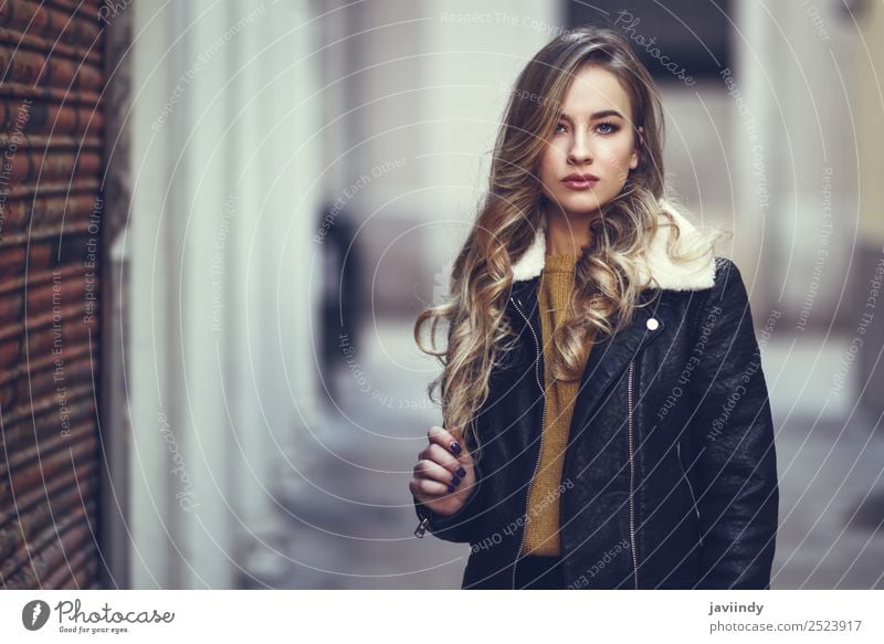 Blonde woman in urban background. Lifestyle Style Beautiful Hair and hairstyles Face Winter Human being Feminine Young woman Youth (Young adults) Woman Adults 1