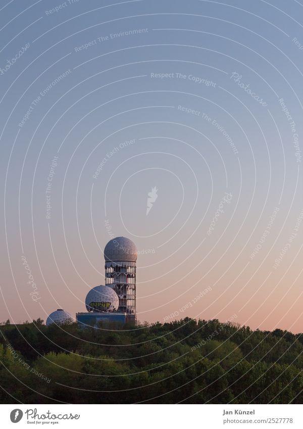 Former listening station on the Teufelsberg in Berlin Tourism Trip Adventure City trip Art Architecture Culture Subculture Sky Cloudless sky Spring Forest