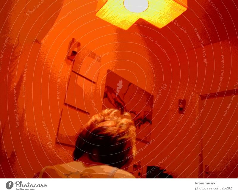 under red lamp Red Calm Think Lamp Woman Moody atmospherically Foyer Back