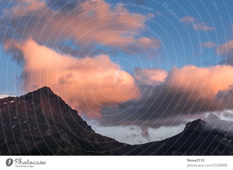 Stony rocky peak Mountain Environment Landscape Sky Clouds Weather Beautiful weather Rock Alps Peak Moody Joy Diligent Endurance Unwavering Mountaineering