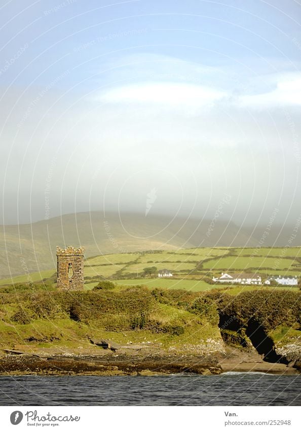 WORLD IN MY EYES Vacation & Travel Nature Landscape Air Water Sky Clouds Beautiful weather Fog Grass Bushes Hill Rock Coast Ocean Ireland Deserted