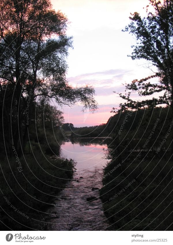 Sunset by the water Clouds Beautiful Tree Bridge Water River