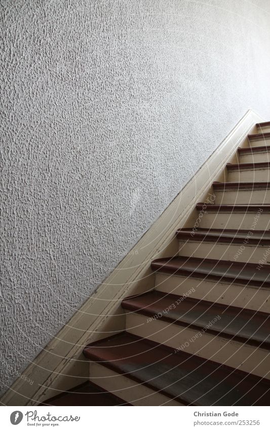 Up Deserted House (Residential Structure) Manmade structures Building Architecture Stairs Brown Staircase (Hallway) Banister Landing Wood Triangle Above