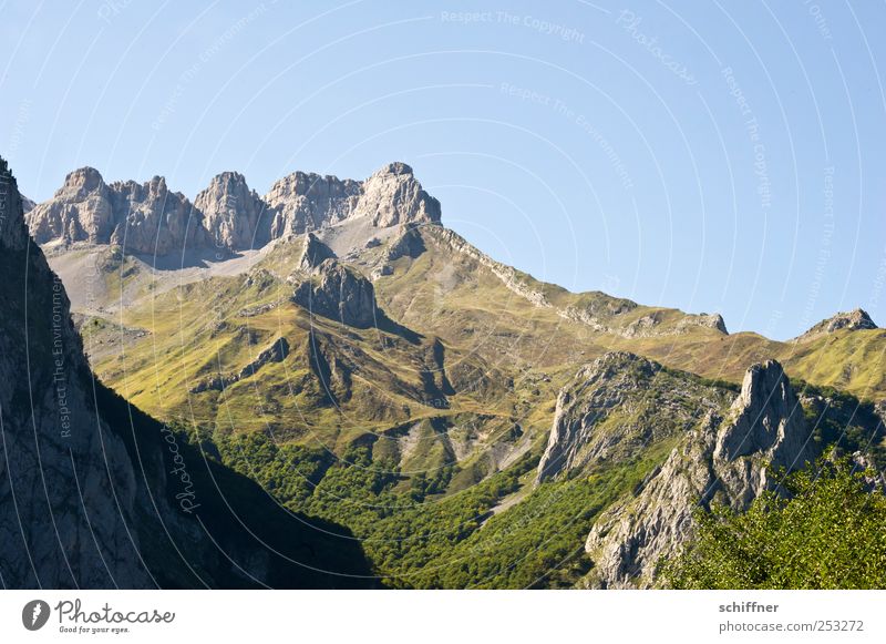 Schummel Dolomites Nature Landscape Cloudless sky Beautiful weather Hill Rock Mountain Pyrenees Peak Canyon Exceptional Calm Impressive Bizarre Height