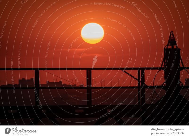 Sunset at the Schöneberger Gasometer II Architecture Landscape Sky Horizon Sunrise Sunlight Summer Beautiful weather Berlin Germany Europe Town Capital city