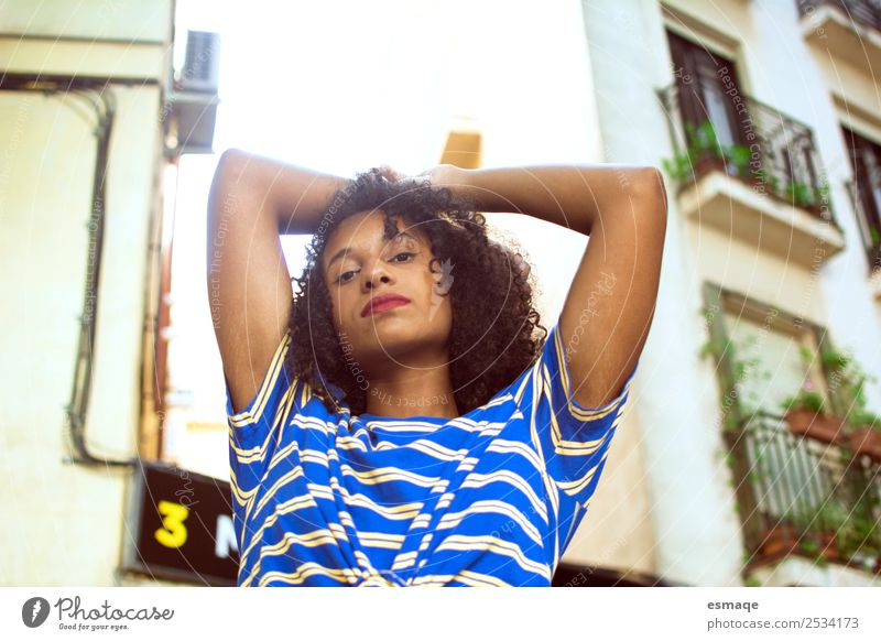 Portrait of mulatto woman on the street Lifestyle Exotic Skin Vacation & Travel Tourism Trip Adventure Androgynous Young woman Youth (Young adults) Village