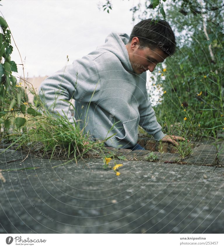 underground III Masculine Young man Youth (Young adults) Man Adults 1 Human being 18 - 30 years Environment Nature Plant Grass Industrial plant Ruin Stone