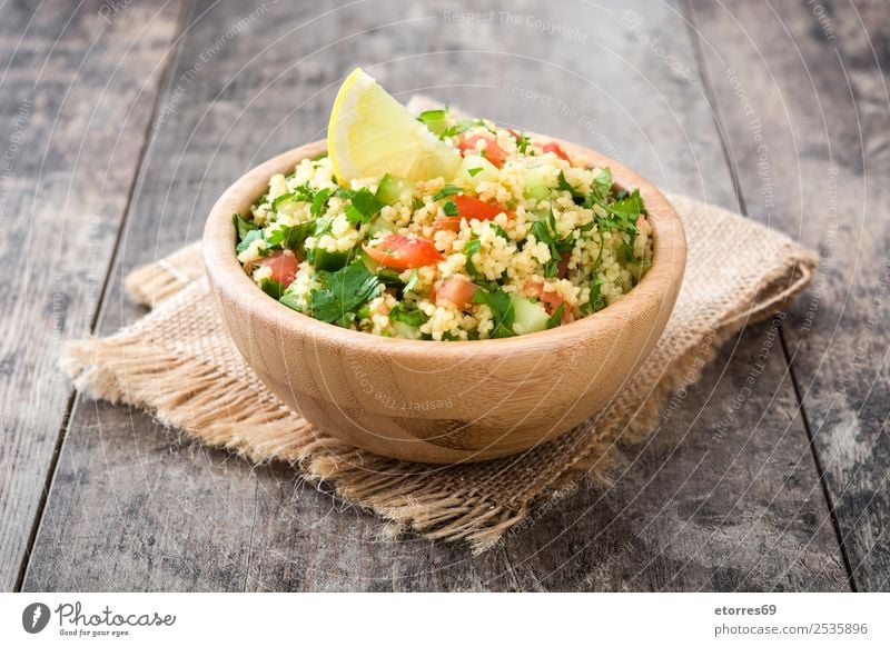 Tabbouleh salad Table Salad couscous Vegetable Tomato Cucumber Parsley Mint Vegan diet Vegetarian diet Healthy Eating Nutrition Diet Bowl Lemon Food Dish