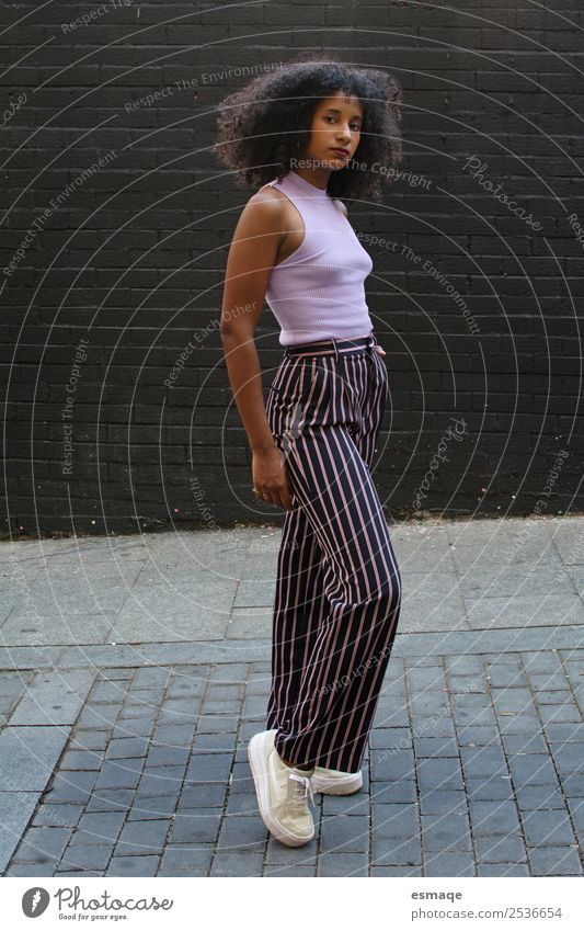 Portrait of mulatto woman on the street Lifestyle Exotic Hair and hairstyles Vacation & Travel Androgynous Young woman Youth (Young adults) Skin Town