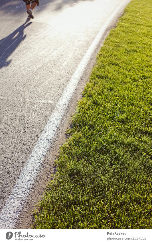 #A# walking Art Esthetic Racecourse Racing sports Traffic lane Lane markings Asphalt Line Colour photo Subdued colour Exterior shot Detail Experimental Abstract