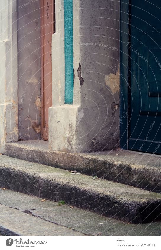 neighbors Old town Wall (barrier) Wall (building) Stairs Facade Door Flake off Entrance Front door Neighbor Colour photo Exterior shot Deserted Day