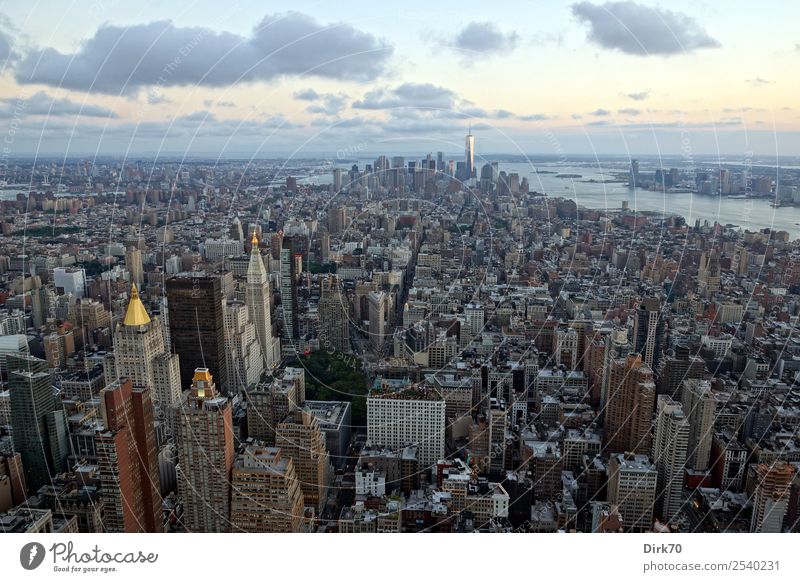 Empire State Building View Vacation & Travel Tourism Sightseeing City trip Summer Architecture Sunrise Sunset Beautiful weather Hudson River New York City