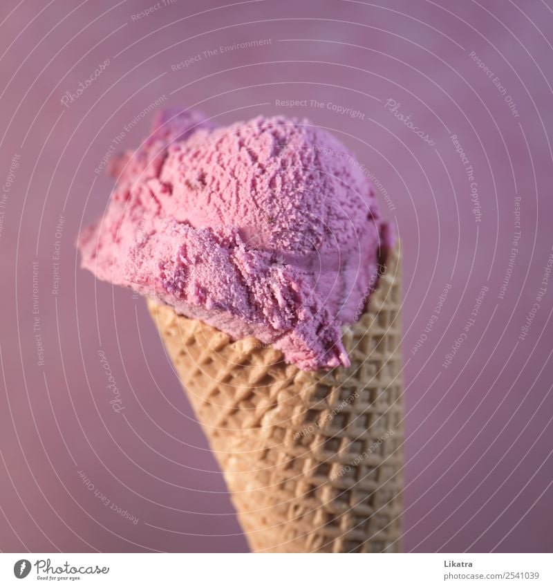 It's summer Food Dairy Products Ice cream Candy Summer Summer vacation Eating To enjoy Cold Delicious Sweet Pink Happy Anticipation Joy Waffle Ice-cream cone