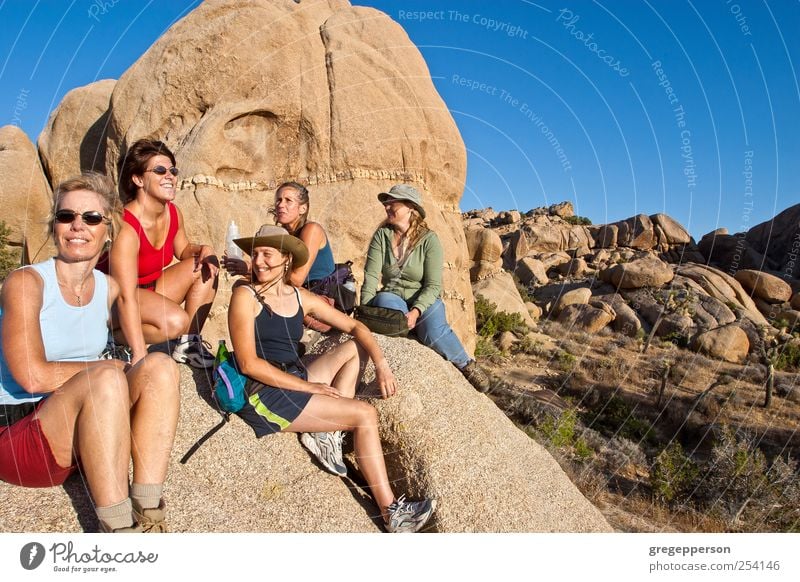 Group of women hiking. Life Adventure Hiking Sports Climbing Mountaineering Feminine Woman Adults Friendship 5 Human being 30 - 45 years Peak Athletic