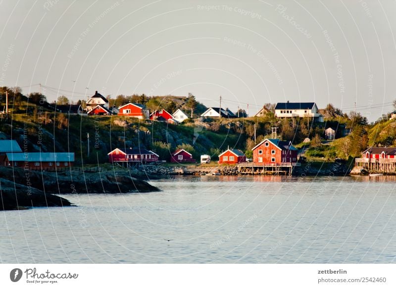 Picture postcard of Å Lofotes Arctic Ocean Europe Rock Vacation & Travel Village Fishery Harbour Sky Heaven Horizon Island Landscape Maritime Nature Norway