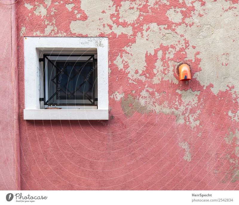 Wall-Still Venice Old town House (Residential Structure) Building Wall (barrier) Wall (building) Window Eaves Historic Pink Grating Drainpipe Derelict Paintwork